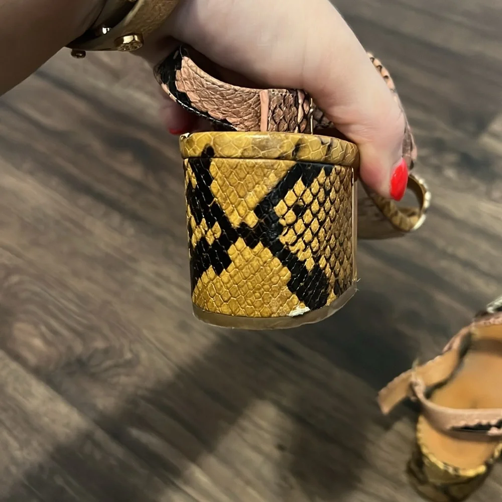 Tory Burch Multicolor Snake Print Strappy Heeled Sandal